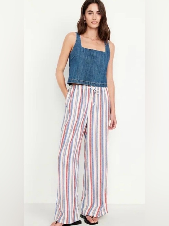 Pants - Old Navy Linen Blend NWT Pants Wide Leg Beach Coastal Breathable Size Small